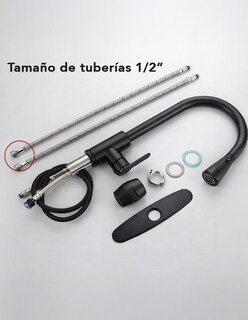 Foto 3 | Foto 3 | Monomando Para Fregadero Maxims Cuello Alto Negro Mate