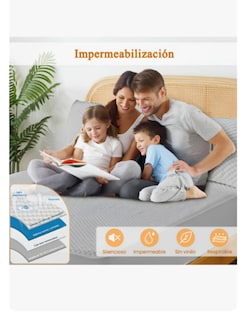 Foto 2 | Foto 2 | Protector Cubre Colchón Hipoalergénico Y Ultrasuave Modelo Gris King