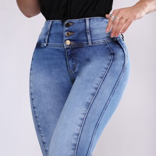 Foto 4 | Foto 4 | Pantalón Push Up Skinny Mujer Tiro Medio Mezclilla