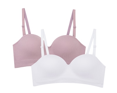 Foto 1 | Foto 1 | Brasier Lili Pink Tipo Strapless Sin Aro Blanco Púpura 2 Piezas Seamless