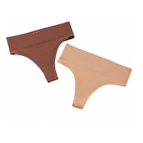 Panty Lili Pink Tipo Brasilera Nude Café Seamless 2 Piezas