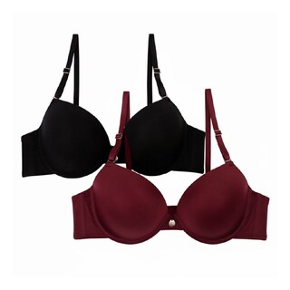 Foto 1 | Foto 1 | Brasier Lili Pink Tipo Media Copa Negro Rojo 2 Piezas