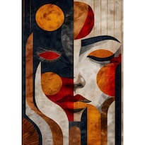 Cuadro Decorativo Geométrico 90x122cm Rostro Cubista