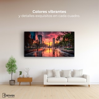 Foto 2 | Foto 2 | Cuadro Decorativo México Canvas Ángel Reforma Neón 120x60