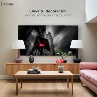 Foto 3 | Foto 3 | Cuadro Decorativo México Canvas Torre Latino Y Rojo 120x60