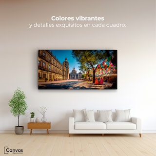 Foto 2 | Foto 2 | Cuadro Decorativo México Canvas Zócalo Brilla Color 120x60