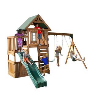Foto 1 | Foto 1 | Juego de Madera Infantil para Exterior con Columpio y Casita