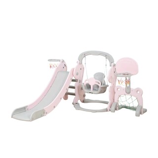 Foto 1 | Foto 1 | Juego 4 en 1 con Columpio Canasta y Resbaladilla para Niños