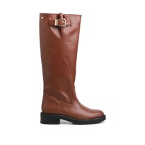 Bota Mada Flair Café Tipo Ecuestre Con Detalle De Hebilla