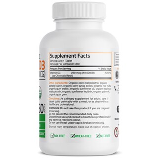 Foto 2 | Foto 2 | Suplemento Bronson Vitamina D3 10.000 Ui (250 Mcg) 360 Tabletas - Venta Internacional.