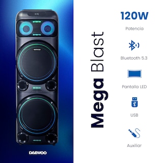 Foto 5 | Foto 5 | Bafle Recargable Bluetooth 2x15 Dw Mega Blast Daewoo