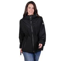 Chamarra Rompevientos Para Mujer Con Gorro Y Bolsillo Interno Greenlander Negro