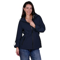 Chamarra Rompevientos Para Mujer Con Gorro Y Bolsillo Interno Greenlander Azul Marino