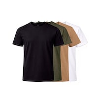 Paquete 4 Playeras Hombre Algodón Premium Básica Casual