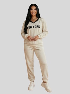 Foto 2 | Foto 2 | Conjunto 2 Piezas Estilo Deportivo Urbano Conj-0132 Gris Claro Sudadera Y Pants Cómodos Para Mujer