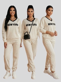 Foto 6 | Foto 6 | Conjunto 2 Piezas Estilo Deportivo Urbano Conj-0132 Gris Claro Sudadera Y Pants Cómodos Para Mujer