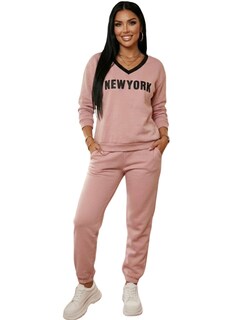 Foto 1 | Foto 1 | Conjunto 2 Piezas Estilo Deportivo Urbano Conj-0132 Rosa Sudadera Y Pants Cómodos Para Mujer