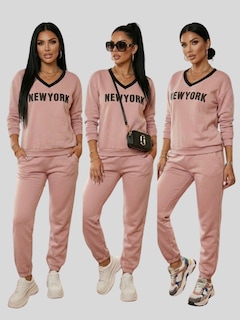 Foto 6 | Foto 6 | Conjunto 2 Piezas Estilo Deportivo Urbano Conj-0132 Rosa Sudadera Y Pants Cómodos Para Mujer