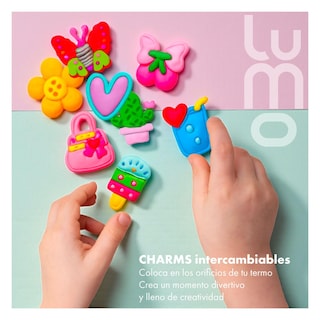 Foto 5 | Foto 5 | Termo Térmico Para Niños Charms Acero Inoxidable 12oz Pines