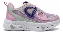 Tenis Golden Shoes 0703 Lila Rosa Casual Corazon Niña