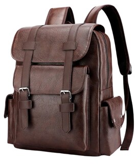 Foto 1 | Foto 1 | Mochila Para Laptop Xtellar Retro De Cuero Pu Para Mujer/hombre Cafe