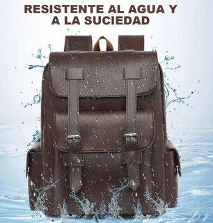 Foto 2 | Foto 2 | Mochila Para Laptop Xtellar Retro De Cuero Pu Para Mujer/hombre Cafe