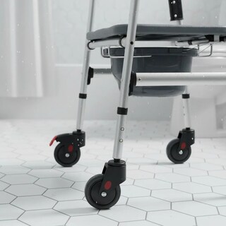 Foto 5 | Foto 5 | Silla Comodo De Aluminio Plegable Gris Con Ruedas