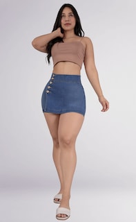 Foto 3 | Foto 3 | Falda Short Mezclilla Levanta Pompa Sea Brazil Mujer