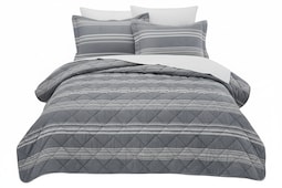 Colcha Jensen Color Gris Dalfiori King Size