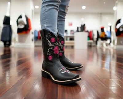 Foto 3 | Foto 3 | Botas Vaqueras Risel Negro Flores Fiusha Modelo 63 Mujer 1 Par