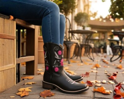 Foto 6 | Foto 6 | Botas Vaqueras Risel Negro Flores Fiusha Modelo 63 Mujer 1 Par