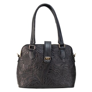 Foto 1 | Foto 1 | Bolso Para Dama Negro Piel Flor Grande Piel Raissa Nueva Imagen