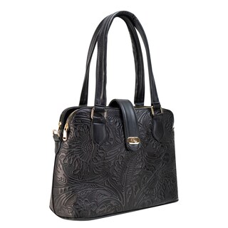 Foto 2 | Foto 2 | Bolso Para Dama Negro Piel Flor Grande Piel Raissa Nueva Imagen