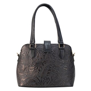 Foto 3 | Foto 3 | Bolso Para Dama Negro Piel Flor Grande Piel Raissa Nueva Imagen