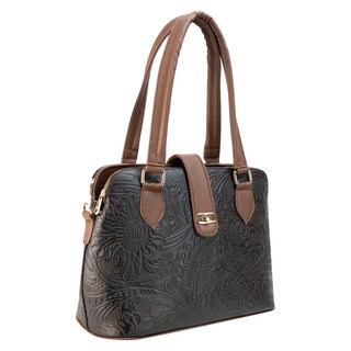 Foto 2 | Foto 2 | Bolso Para Dama Café Piel Flor Grande Piel Raissa Nueva Imagen