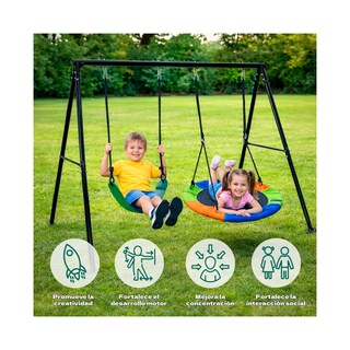 Foto 4 | Foto 4 | Columpio Infantil 2en1 Trampolin Balancin Estacion De Juegos Little Monkey