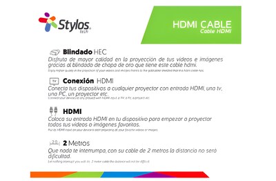 Foto 5 | Foto 5 | Cable Hdmi Stylos 1.4 Macho - Hdmi 1.4 Macho 2 Metros Negro