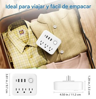 Foto 3 | Foto 3 | Multicontacto Pared Xtellar Con Usb 3 Enchufes 3 Usb + Usb-c 2000w Blanco