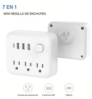 Foto 4 | Foto 4 | Multicontacto Pared Xtellar Con Usb 3 Enchufes 3 Usb + Usb-c 2000w Blanco