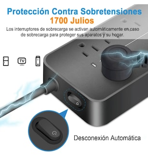 Foto 3 | Foto 3 | Regleta Multicontactos Xtellar 12 En 1 8 Tomas 3 Usb + Tipo-c Cable 1.2 M Cafe