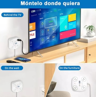 Foto 3 | Foto 3 | Multicontacto Universal Xtellar Con Interruptor 4 Tomas 2 Usb + 2 Tipo-c Blanco