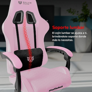 Foto 4 | Foto 4 | Silla Gamer Balam Rush Power Rush V2 Ergonomica Reclinable Rosa - Negro Br-944489 Comodidad Duradera Y Estilo Único