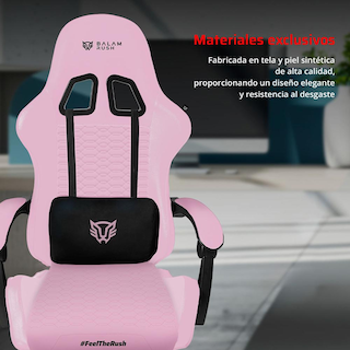 Foto 5 | Foto 5 | Silla Gamer Balam Rush Power Rush V2 Ergonomica Reclinable Rosa - Negro Br-944489 Comodidad Duradera Y Estilo Único