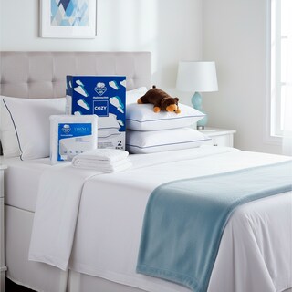 Foto 1 | Foto 1 | Set 2 Almohadas Cozy + Protector Essence Queen Size+ Oso De Peluche Spring Air