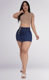 Foto 3 | Foto 3 | Falda Short Mezclilla Levanta Pompa Sea Brazil Mujer