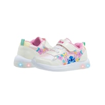 Tenis Luces Tropicana Licencia Disney Stitch Aloha Para Niña Blanco