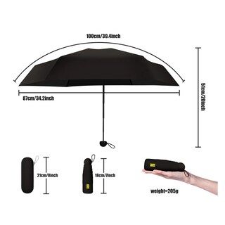 Foto 4 | Foto 4 | Paraguas Sombrilla Bolsillo Anti-ultravioleta +bolsa Cápsula Eo Safe Imports Esi-24084 Negro