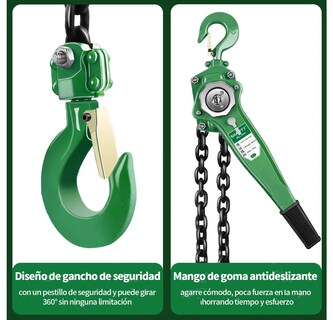 Foto 2 | Foto 2 | Polipasto De Cadena De Palanca Manual 2t Eo Safe Imports Esi-24110 Verde