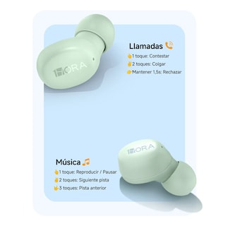 Foto 4 | Foto 4 | Audífonos Con Estuche Giratorio Inalámbricos In-ear Manos Libres Eo Safe Imports Esi-24141 Verde