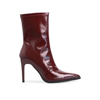 Botín Mada Polaris Vino Con Acabado De Alto Brillo Y Tacón Fino para Mujer
